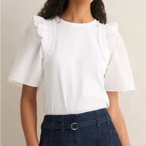 Me + Em check detail boxy shirt